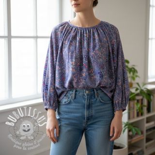 Viscose ECOVERO Flowers Galia purple