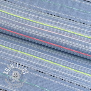 Tissu coton YARN DYED NEON Stripe summer