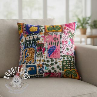 Tissu coton SATIN Summer patchwork digital print