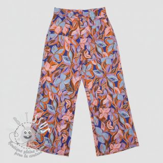 Tissu coton VISCOSE Flowers dark petrol