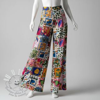 Tissu coton SATIN Summer patchwork digital print