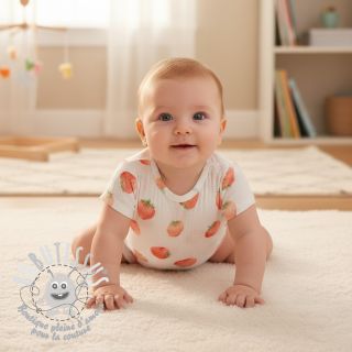 Tissu double gaze/mousseline Strawberries digital print