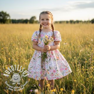 Tissu double gaze/mousseline Flowers pink dream digital print