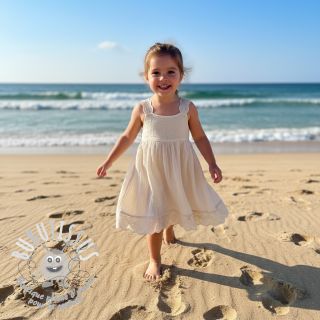 Tissu double gaze/mousseline BORDER Helene natural