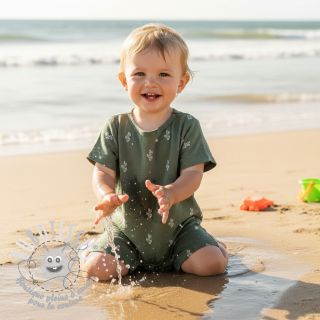 Tissu double gaze/mousseline EMBROIDERY Cactus green