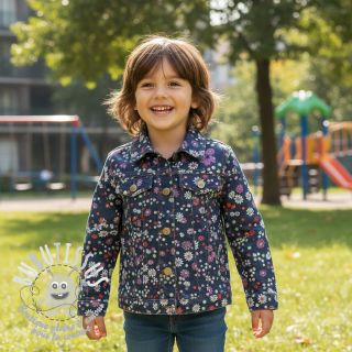 Tissu coton JEANS Hearts