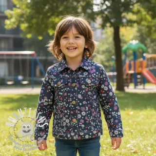 Tissu coton JEANS Hearts