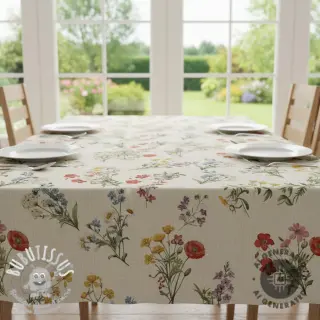 Tissu déco Linenlook Delicate Floral Field digital print