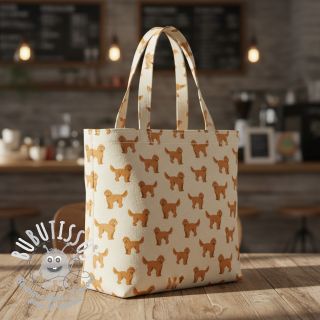 Tissu déco Linenlook Labradoodle Dog Love digital print