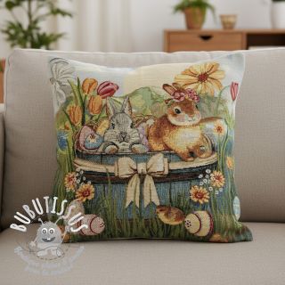 Tissu déco GOBELIN PREMIUM Floral Easter Bunny PANEL