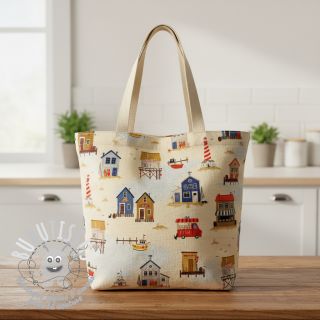 Tissu déco Village Harbour Life digital print