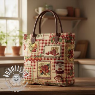 Tissu déco GOBELIN premium Strawberry Jam Check