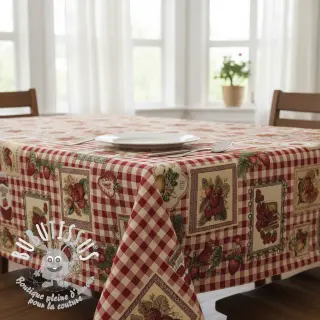 Tissu déco GOBELIN premium Strawberry Jam Check