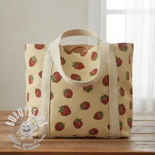 Tissu déco GOBELIN premium Strawberry Sweet Joy