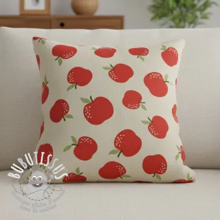 Tissu déco Linenlook premium Apple Happy Joy