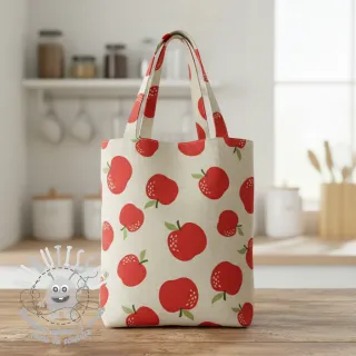 Tissu déco Linenlook premium Apple Happy Joy