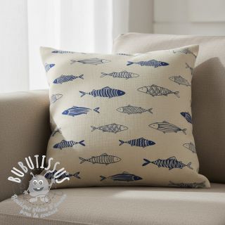 Tissu déco Linenlook premium Fish Swimming School