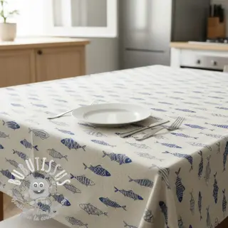 Tissu déco Linenlook premium Fish Swimming School