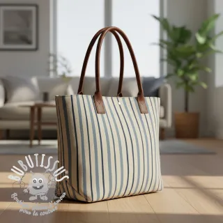 Tissu déco Linenlook premium Wavy Art Stripe