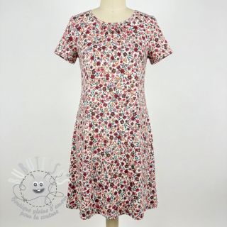 Jersey Flowers burgundy digital print ORGANIC