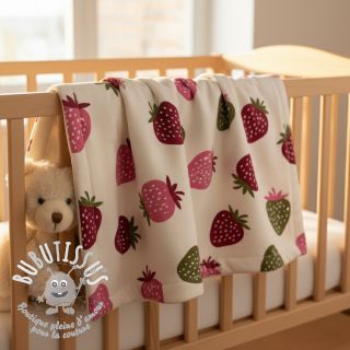 Sweat envers minkee JOGGING Strawberries ecru