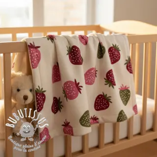 Sweat envers minkee JOGGING Strawberries ecru