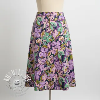 Tissu coton VISCOSE Flowers cobalt