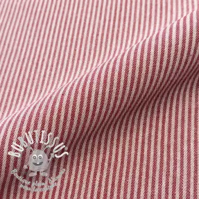 Tissu déco DOBBY Colored stripe cherry