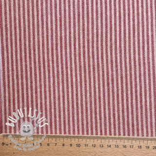 Tissu déco DOBBY Colored stripe cherry