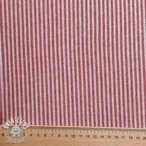 Tissu déco DOBBY Colored stripe cherry