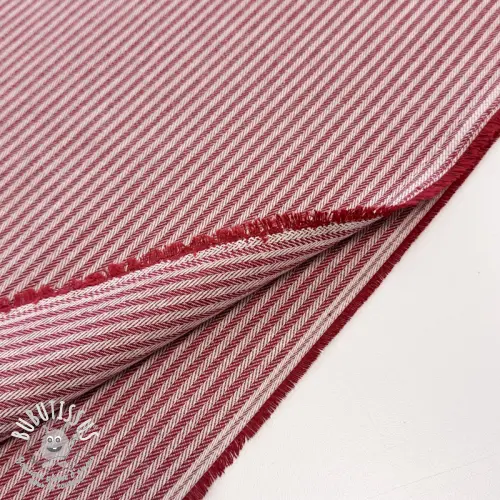 Tissu déco DOBBY Colored stripe cherry