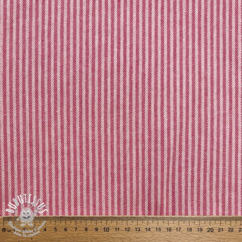 Tissu déco DOBBY Colored stripe fuchsia