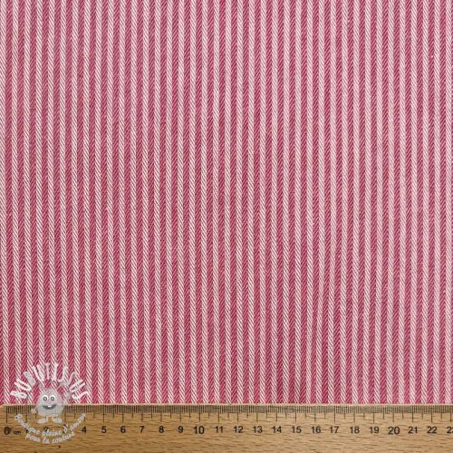 Tissu déco DOBBY Colored stripe fuchsia
