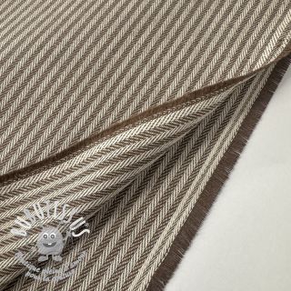 Tissu déco DOBBY Colored stripe coffee