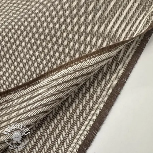 Tissu déco DOBBY Colored stripe coffee