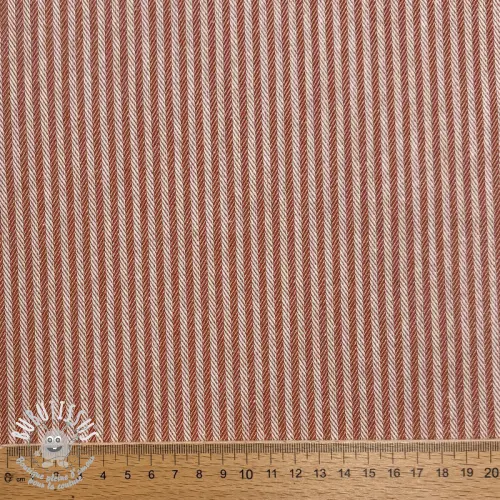Tissu déco DOBBY Colored stripe dark orange