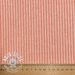 Tissu déco DOBBY Colored stripe coral
