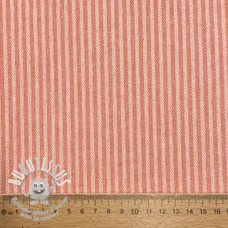 Tissu déco DOBBY Colored stripe coral