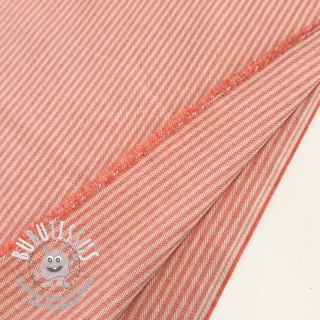 Tissu déco DOBBY Colored stripe coral