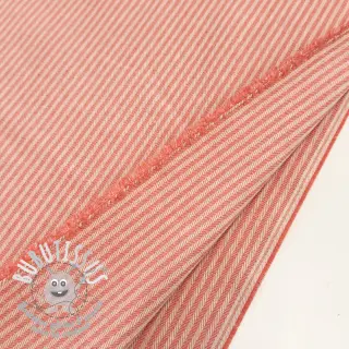 Tissu déco DOBBY Colored stripe coral