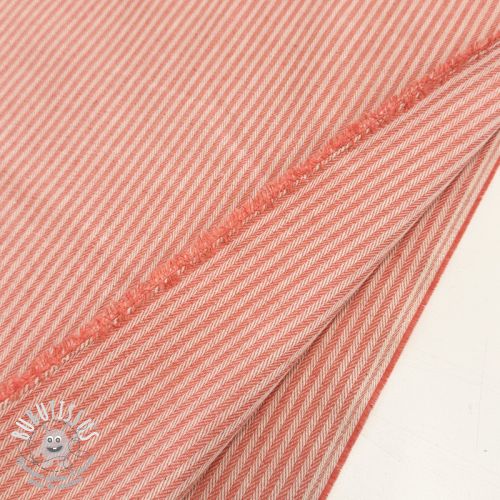 Tissu déco DOBBY Colored stripe coral