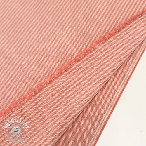 Tissu déco DOBBY Colored stripe coral