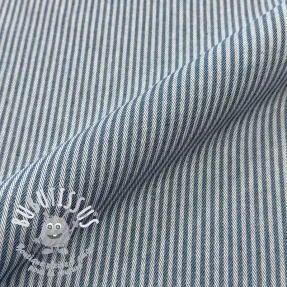 Tissu déco DOBBY Colored stripe blue