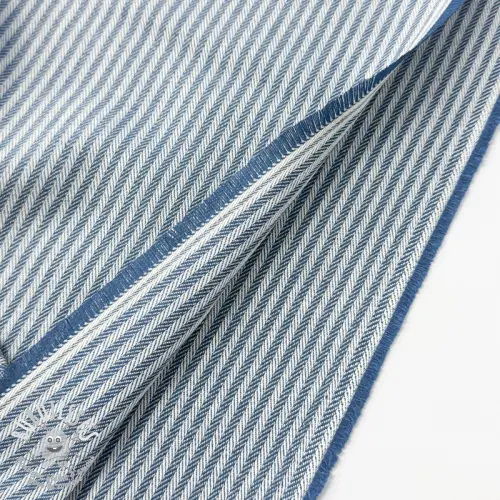 Tissu déco DOBBY Colored stripe blue