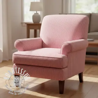 Tissu déco DOBBY Colored stripe fuchsia