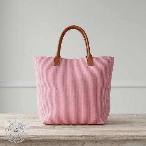 Tissu déco DOBBY Colored stripe fuchsia