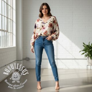 Tissu coton VISCOSE Flowers offwhite digital print