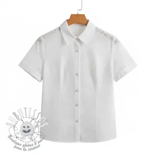 Tissu coton EMBROIDERY 2 side Camelia