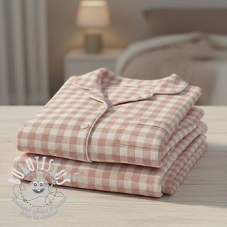 Tissu coton FLANNEL BIG Check light pink