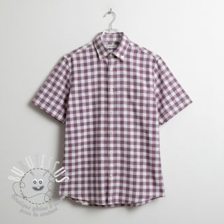 Tissu coton FLANNEL BIG Check mauve